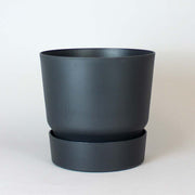 Recycelter Übertopf mit Untersetzer | Schwarz