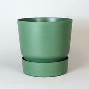 Recycelter Übertopf mit Untersetzer | Grün
