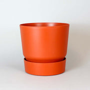Recycelter Übertopf mit Untersetzer | Rot